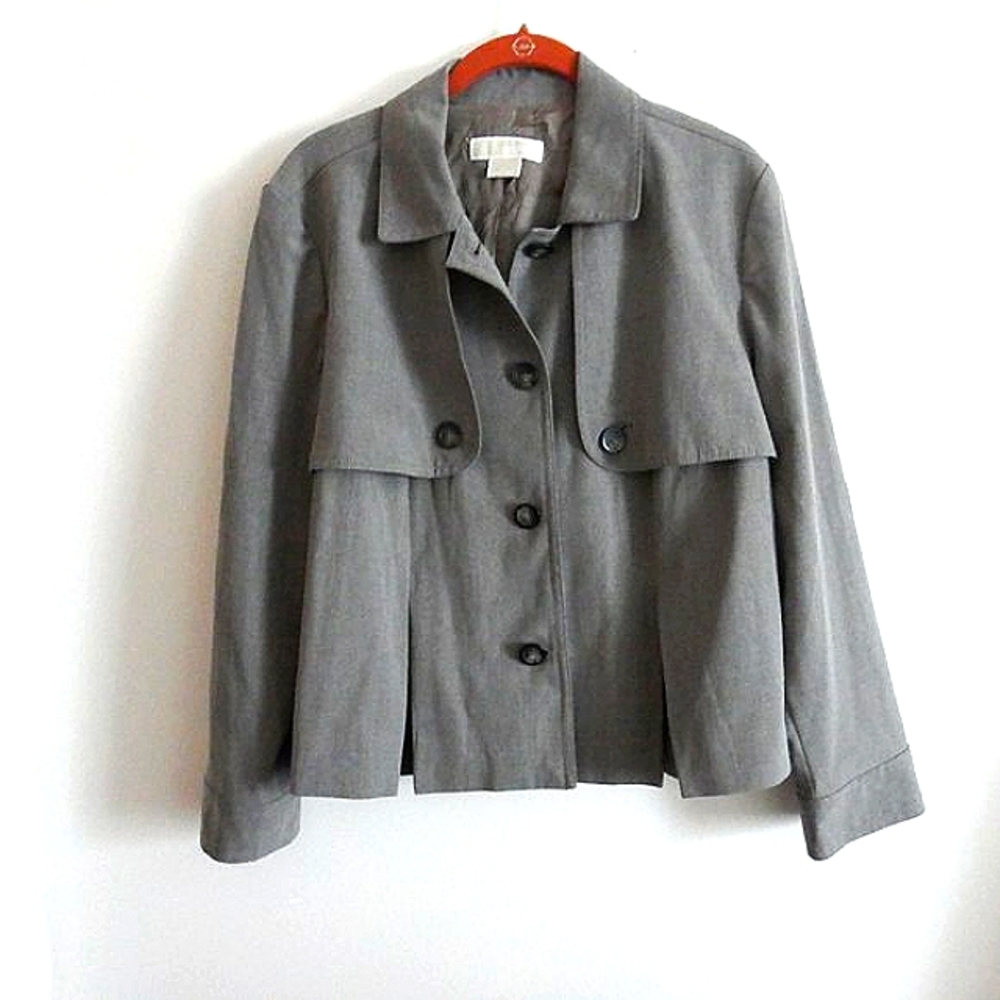Michael Michael Kors Cropped Trench Gray L